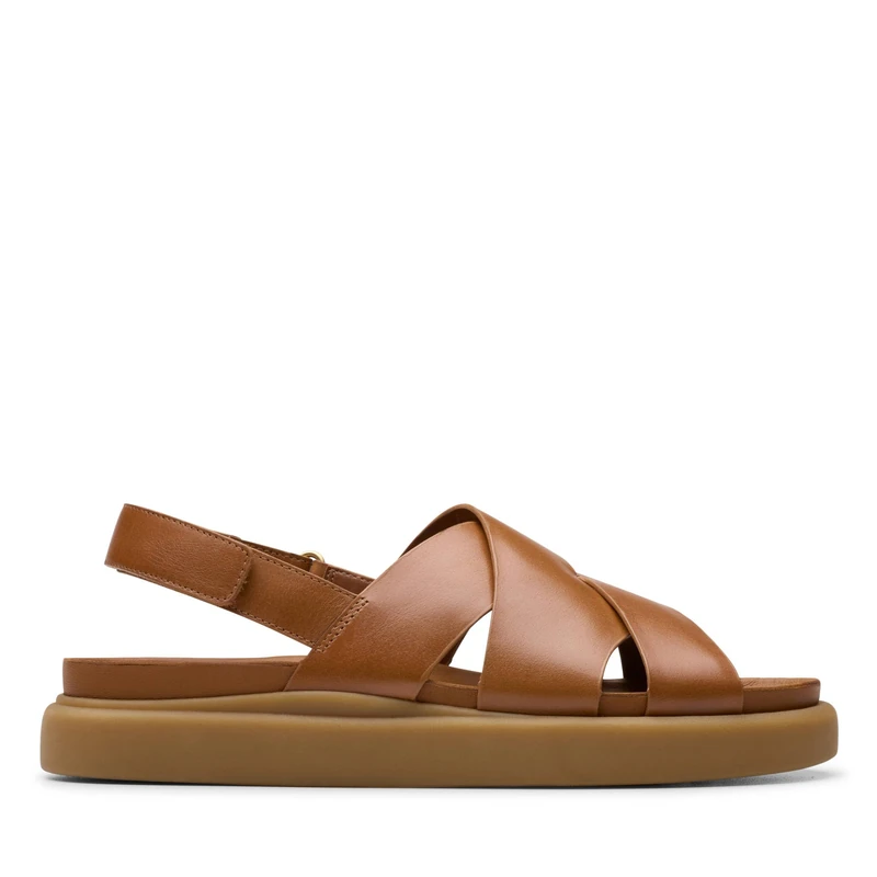 Clarks Women's Aristella Sun Sandal, Tan Leather, 5.5 UK