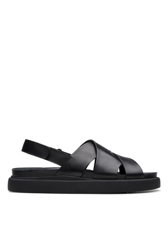 Clarks Women's Aristella Sun Sandal, Black Leather, 4.5 UK