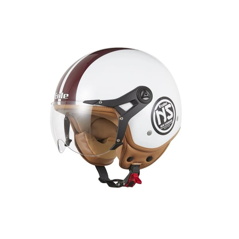 EOLE Jet Helmet New Standard White & Red, Size M (57-58cm) - Image 1