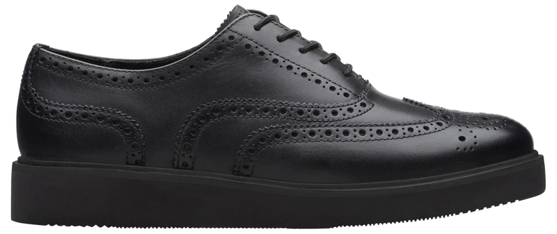 Clarks GlicklyBrogue2 Womens Black Leather, 5