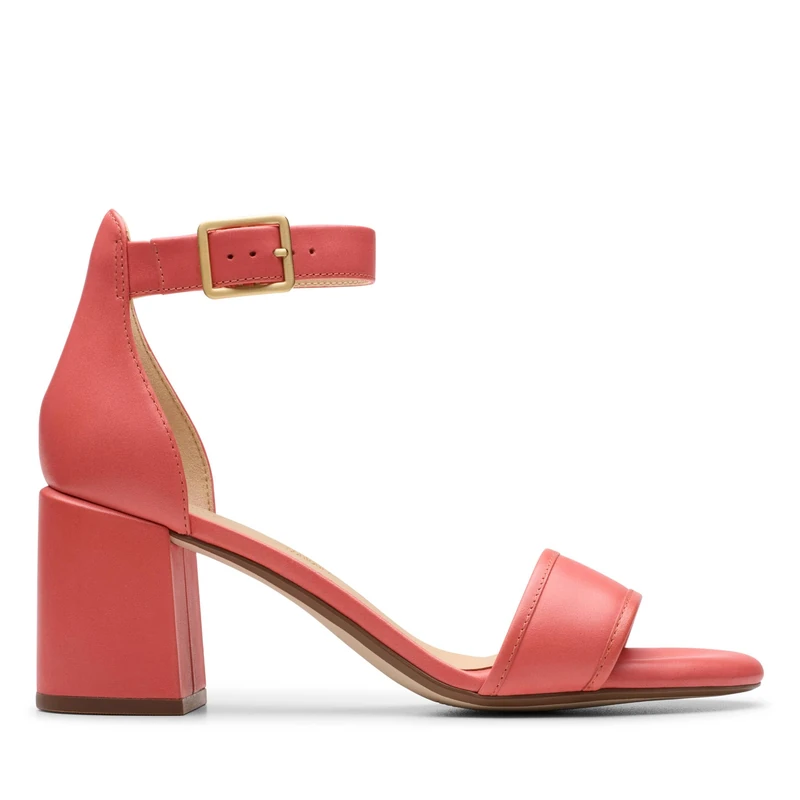 Clarks Ezoria Mae Womens Coral Leather, 6