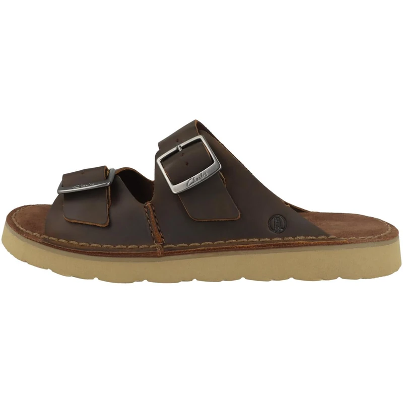 Clarks Mens Solsbury Strap Slide Sandal, Beeswax Leather, 12 UK