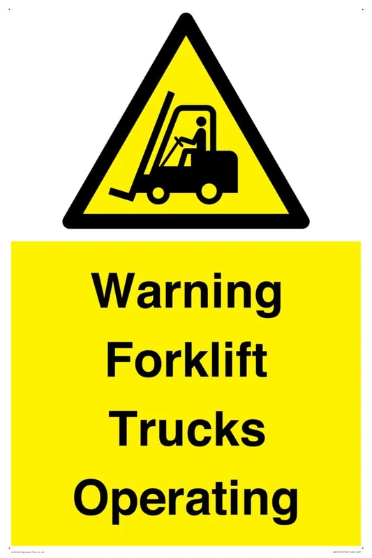 Warning Forklift Trucks Operating Sign - 400x600mm - A2P