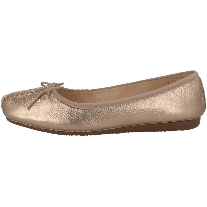 Clarks Women's Freckle Ice Ballet Flats, Copper Metallic, 3 UK
