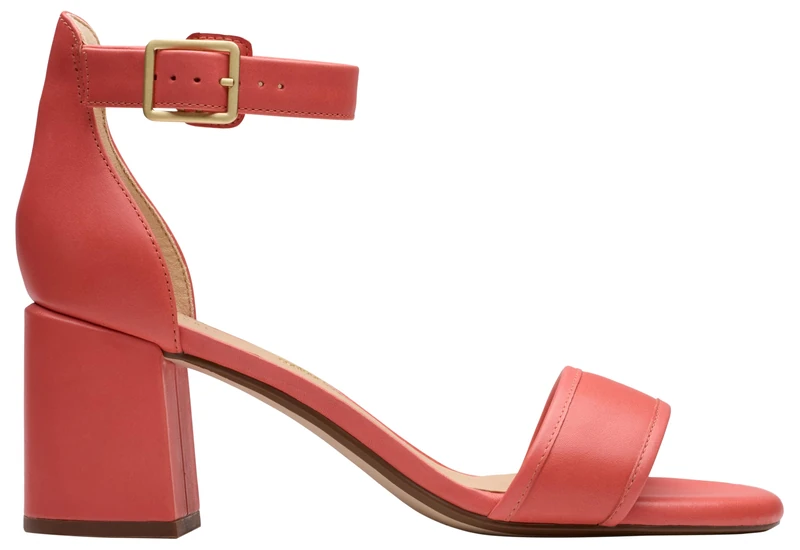 Clarks Ezoria Mae Womens Coral Leather, 5.5