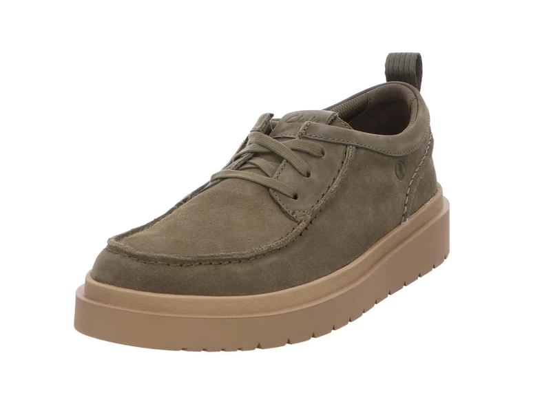 Clarks Mens Polden Moc Derby, Olive Suede, 6 UK