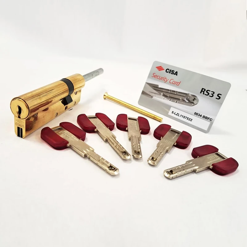 CISA 0L3S7 RS3 S Cylinder, Polished Brass