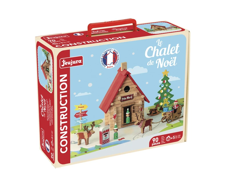 Jeujura - The Christmas Chalet - 90 pieces - Construction games in cardboard case - Ages 5+ - Agility - Creativity - Handling - Catalogue included - 8094