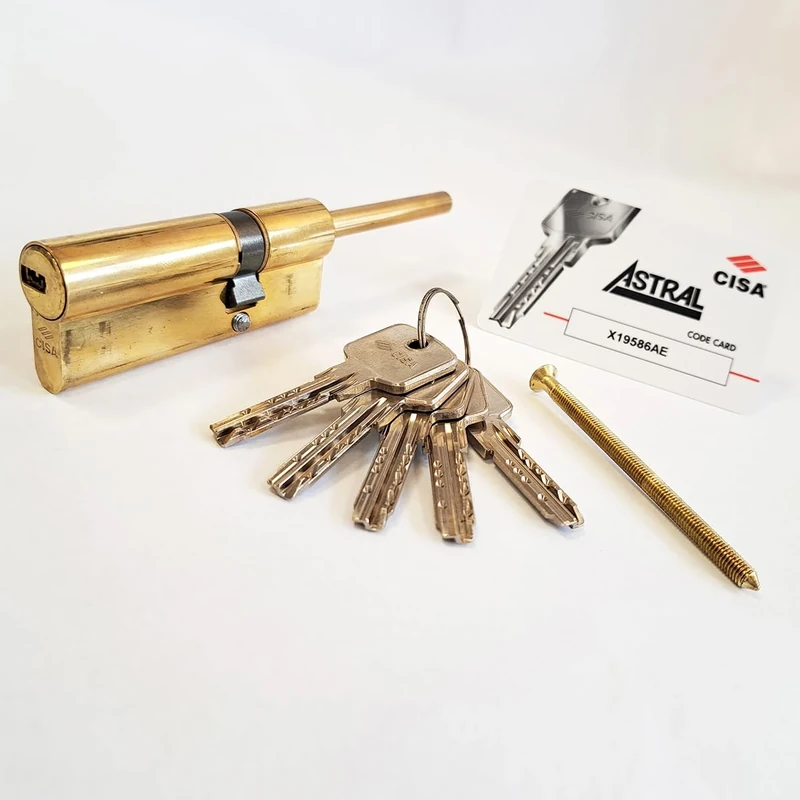 CISA 0A317 European Astral Cylinder, Polished Brass