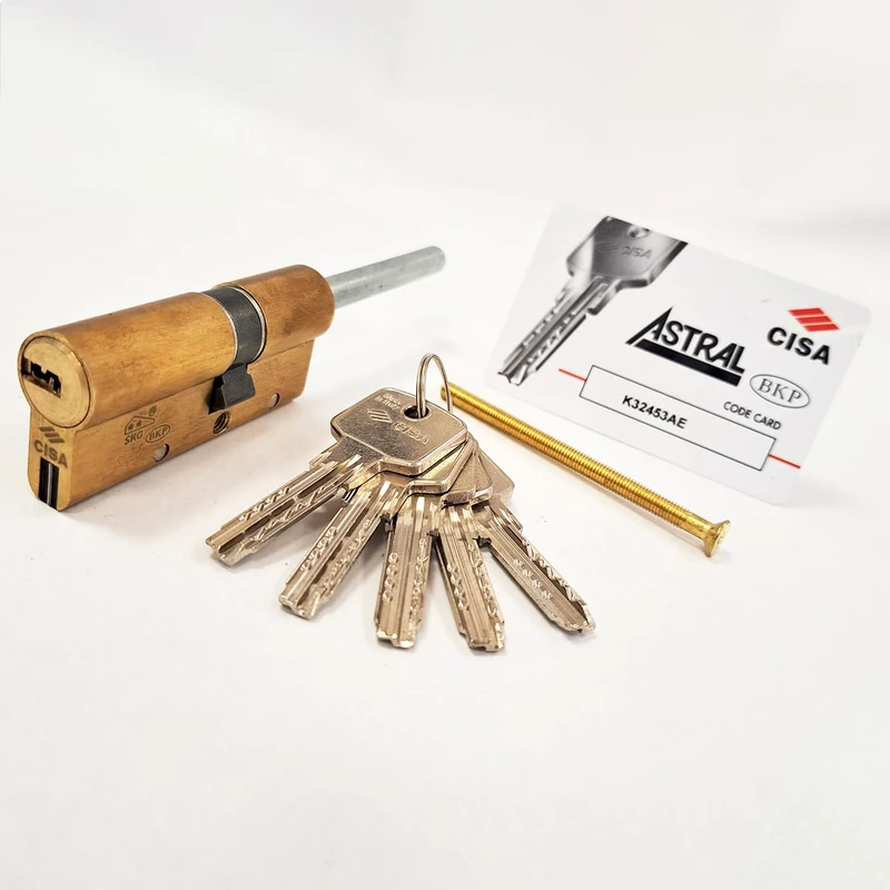 CISA 0A3S7 European Astral S Cylinder, Brass