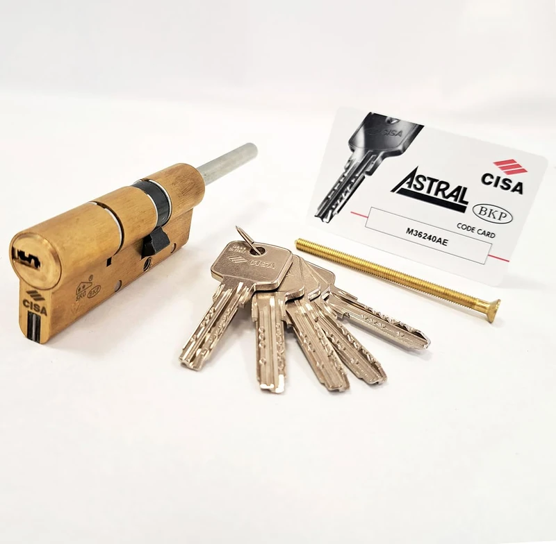 CISA 0A3S7 European Astral S Cylinder, Brass