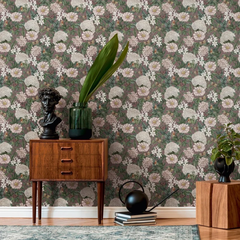 Wallpaper Pink - Wallpaper Living Room Bedroom 394263 - Non-Woven Wallpaper Jungle - 10.05 m x 0.53 m for 5.33 m² - Made in Germany