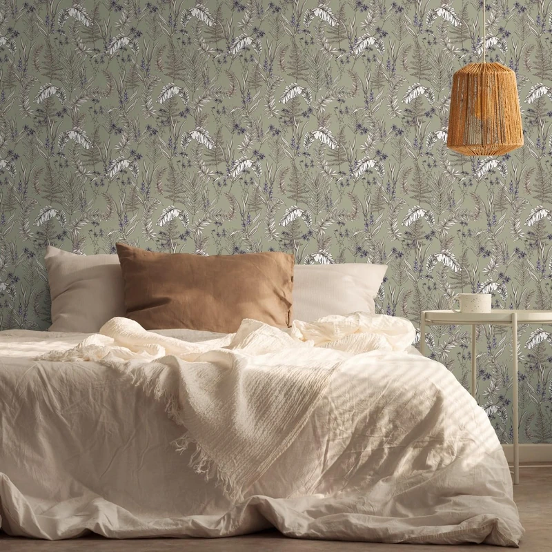 Livingwalls Wallpaper Grey Cream - Wallpaper Living Room Bedroom 394343 - Non-Woven Wallpaper Jungle - 10.05 m x 0.53 m for 5.33 m² - Made in Germany