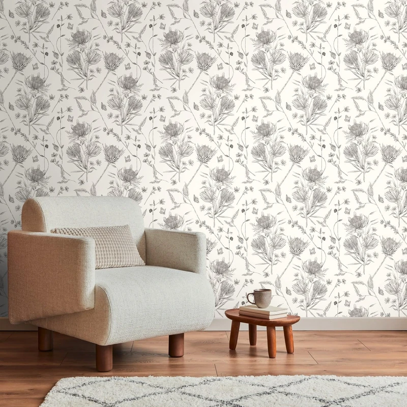 Livingwalls Wallpaper White Black - Wallpaper Living Room Bedroom 394272 - Non-Woven Wallpaper Jungle - 10.05 m x 0.53 m for 5.33 m² - Made in Germany