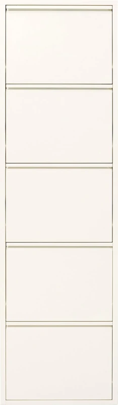 KARE Design Shoe Container Caruso 5 Cream, Space-Saving, 5 Tipping Compartments, Space for 10 Pairs of Shoes, Storage Space, Hallway, Floor, Steel Powder-Coated, 173x50x15 cm (H/W/D)