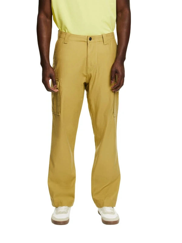 ESPRIT Men's 014ee2b303 Pants, 250/Khaki Beige, 31 W/36 L