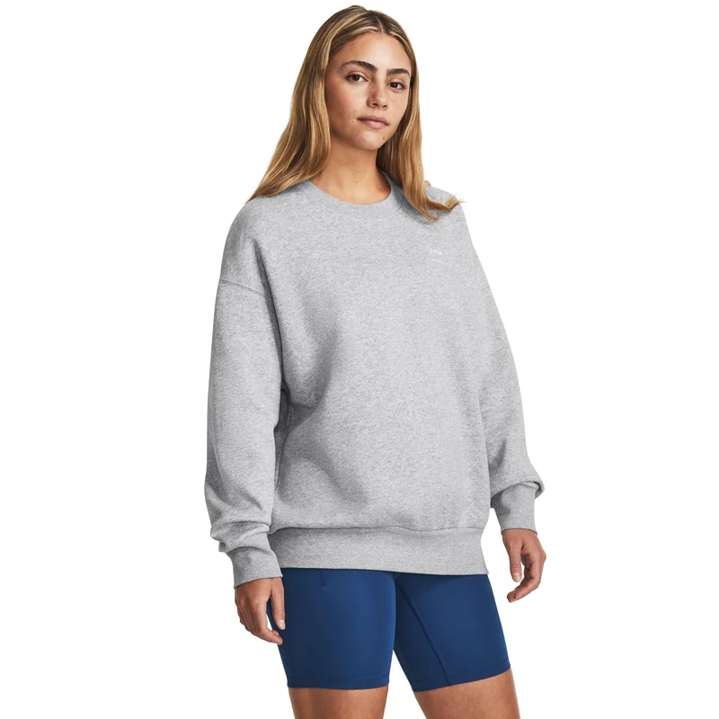 Under Armour UA Icon Fleece OS Crew - Mod Gray Light Heather / / White - LG