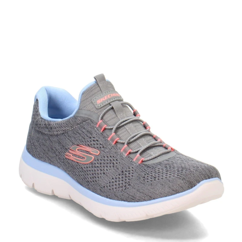 Skechers Women's Summits Fun Flare Sneaker, Grey Multi-Coloured, 6 UK