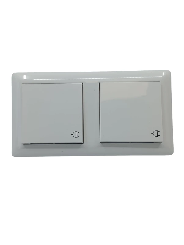 GIRA 415803 Double Socket with Frame and Hinged Lid IP44