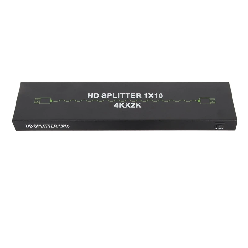 HDMI Splitter, 10 Port 1 in 10 Out 4K 30Hz 3D Sound Video Sync 10 Way HDMI Video Audio Splitter, for Dolby TrueHD LPCM7.1 DTS, (UK Plug)