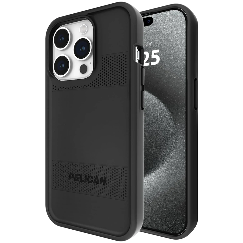 Pelican Protector Series - iPhone 15 Pro Case 6.1" [Compatible with MagSafe] Magnetic Phone Case with Anti-Scratch Tech [16ft MIL-Grade Drop Protection] Protective Cover for iPhone 15 Pro - Black
