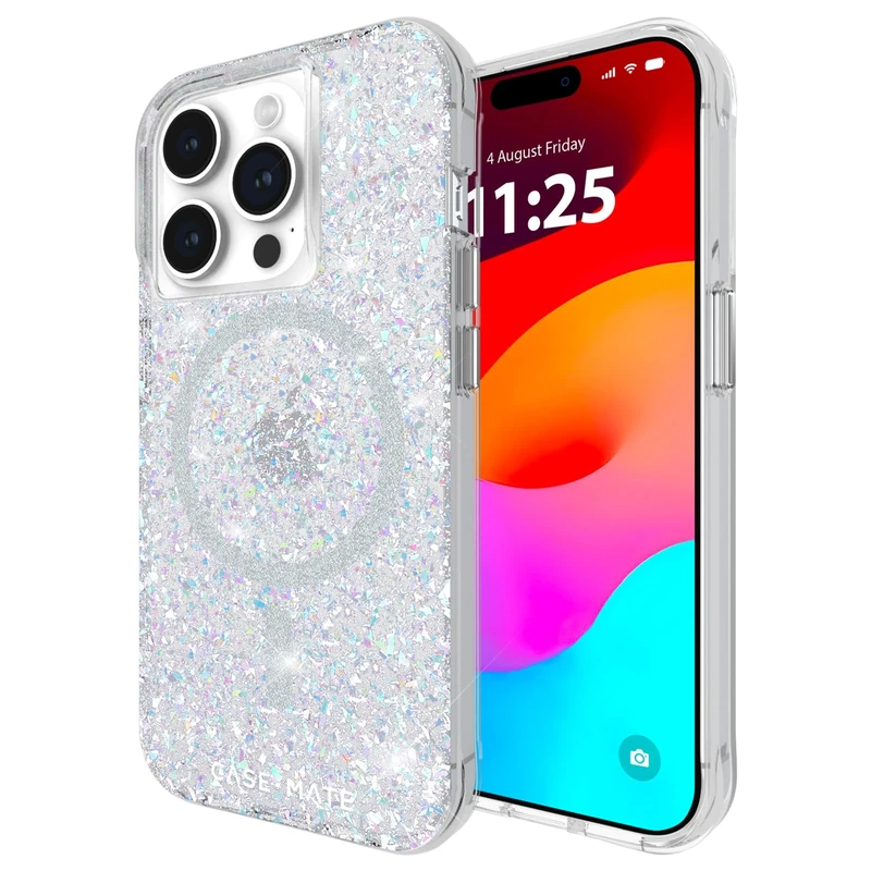 CASE-MATE iPhone 15 Pro Case - Twinkle Disco [12FT Drop Protection] [Compatible with MagSafe] Magnetic Cover w/Cute Bling Sparkle for iPhone 15 Pro 6.1", Anti-Scratch, Shock Absorbent, Slim Fit