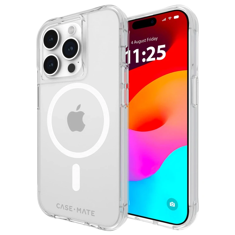 Case-Mate Tough iPhone 15 Pro Case - Clear [12FT Drop Protection] [Compatible with MagSafe] Magnetic Phone Case for iPhone 15 Pro 6.1", Shockproof Cover with Anti Yellowing, Anti Scratch Tech