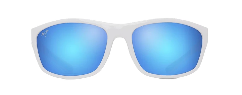Maui Jim Nuu Landing Sunglasses, White with Navy Blue Rubber, 62/18/123 Unisex, White with Navy Blue Rubber, 62/18/123