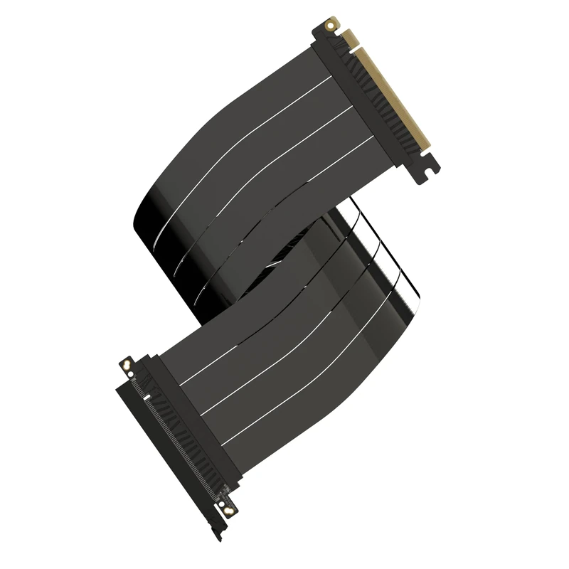 LINKUP - AVA5 PCIE 5.0 Riser Cable [60cm (Total Length 64cm)] RTX5090 RX9070 GPU Ready | x16 128GB/s Speed | Compatible with PCIe 4.0 & WRX80/WRX90E | Straight, Black