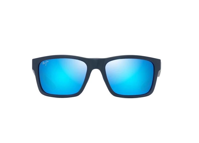Maui Jim The Flats Sunglasses, Navy blue with light blue interior and temple tips, 57/19/136