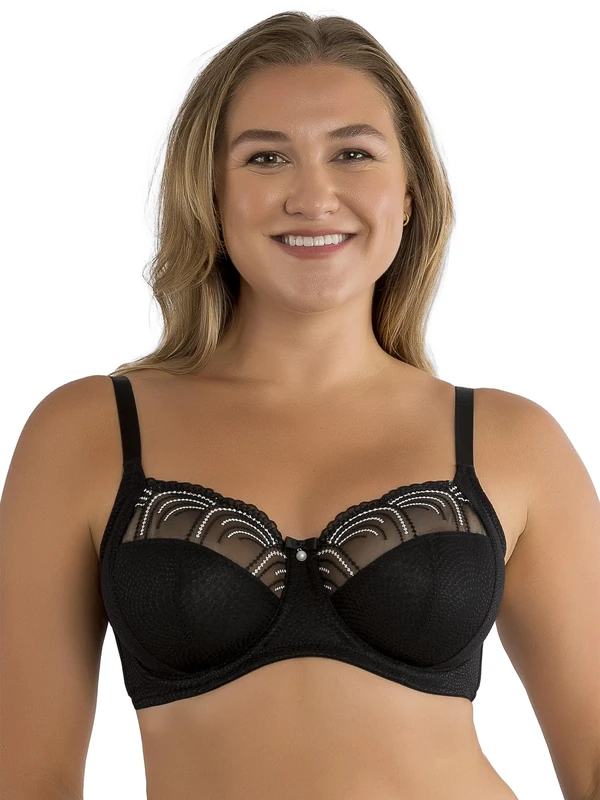Parfait Pearl P60923 Women's Unlined Full Busted Bra-Black-42DD - Image 1