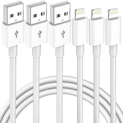 iPhone Charger Cable 1M, 3Pack Lightning Cable Apple MFi Certified iPhone Charger Fast Charging Apple iPhone Cable Compatible with iPhone14/13/12/11 Pro Max/XS/XR/X/8/7/6/iPad/AirPods