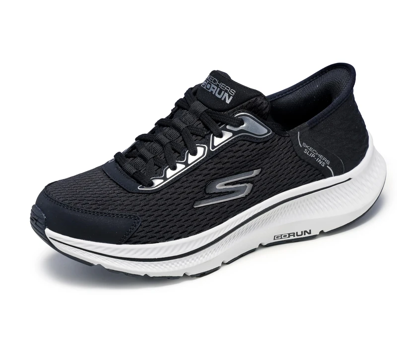 Skechers Men's Hands Free Slip-ins Go Run Consistent 2.0 Empowered Sneaker, Black White, 9.5 UK