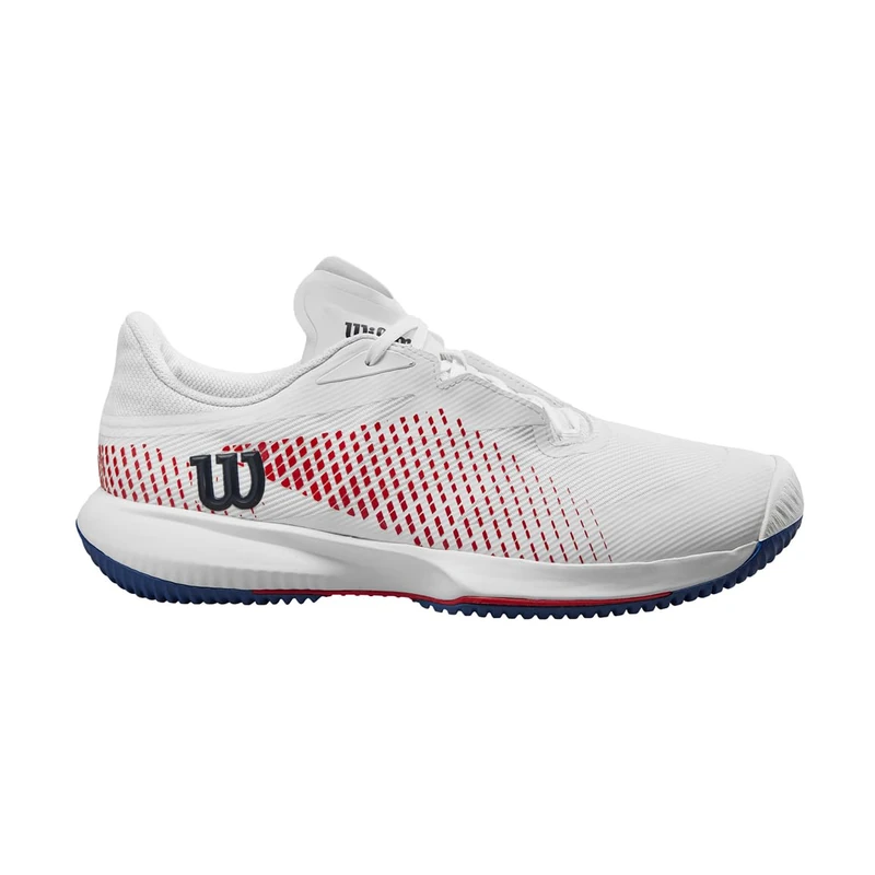Wilson KAOS Swift 1.5 Tennis Shoe, Men's, Size 10, White/Deja Vu Blue/Wilson Red