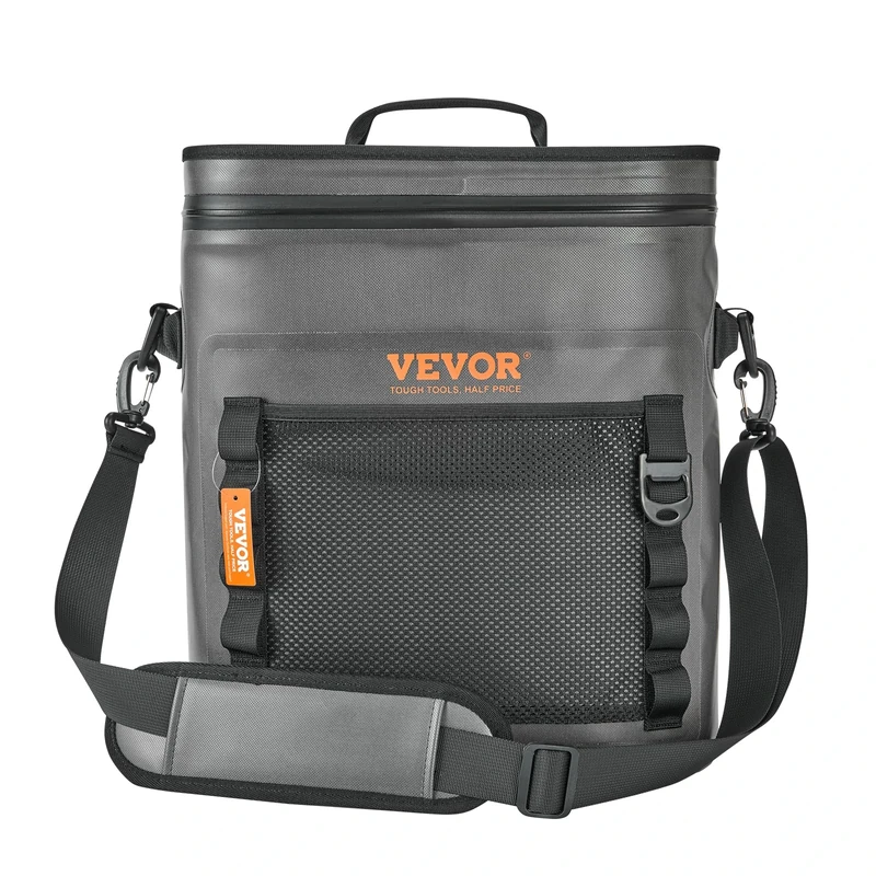 VEVOR Soft Thermal Bag 36 x 28 x 39.5 cm 30 Cans Waterproof Nylon Airtight Thermal Bag with PE Insulation Portable Zipper with Handles Shoulder Strap for Hiking Picnic Outdoor
