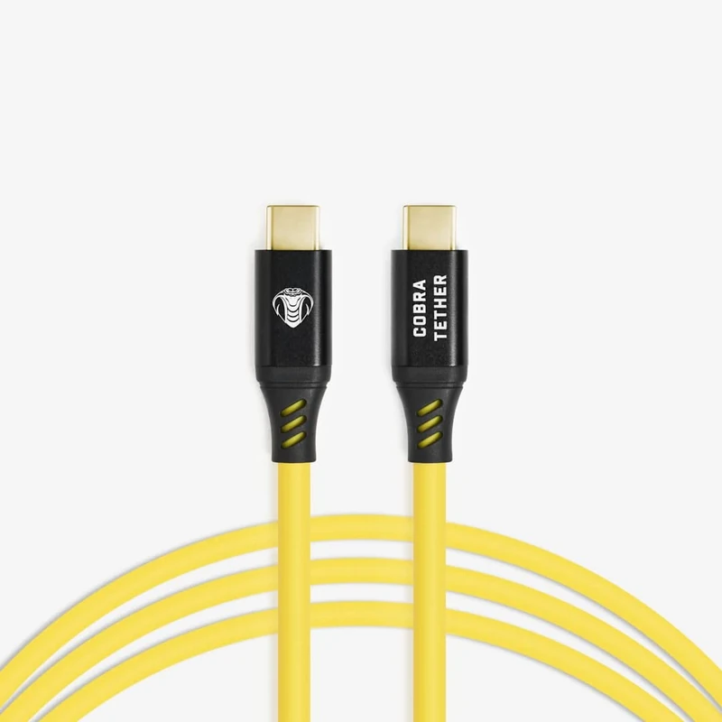 CobraTether USB-C to USB-C Cable, 10m, Yellow