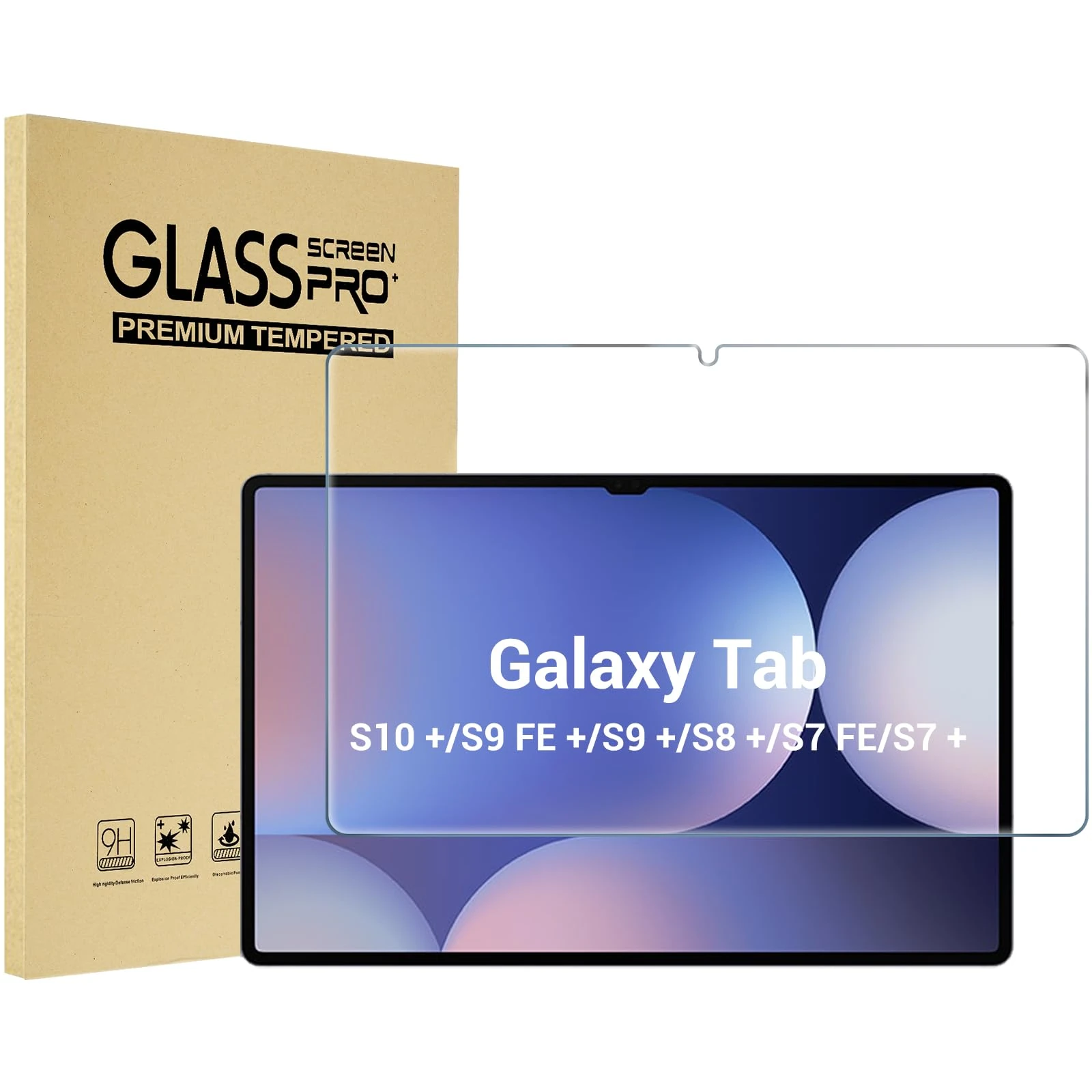 ProCase 1 Pack Screen Protector for Galaxy Tab S10 Plus 2024/Tab S9 FE Plus/S9 Plus/S8 Plus/S7 FE/S7 Plus 12.4 inch 2023, Tempered Glass HD Clear Film Guard for Tablet SM-X820/X610/X810/X800/T730/T970