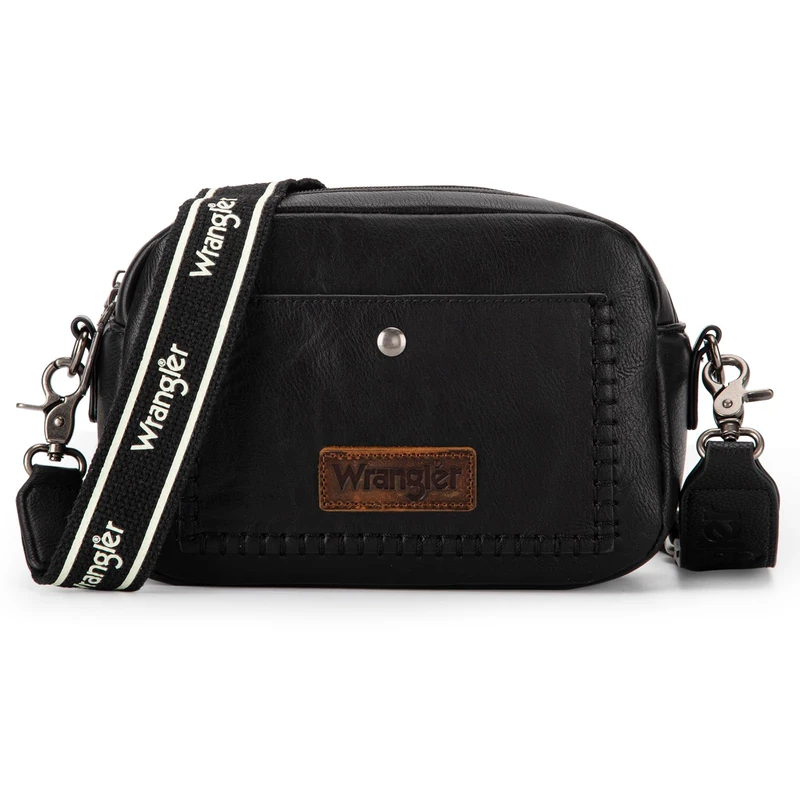 Wrangler Crossbody Bag for Women Camera Purse with Wide Strap, Black, One Size, Camera Bag - Image 1