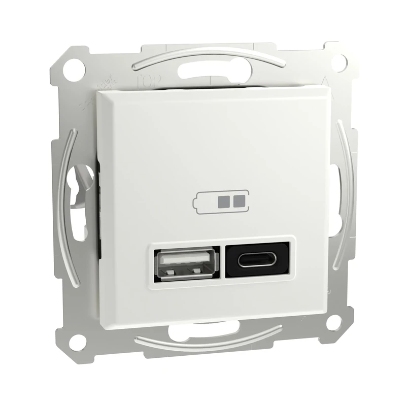 Schneider Electric Asfora EPH2770421D Flush-Mounted USB Charging Station Type A+C 45 W, Socket, Plug Terminals
