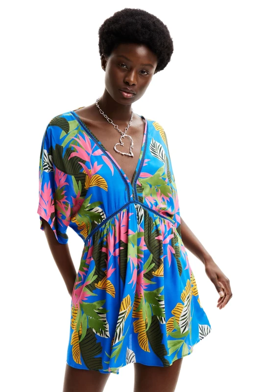 Desigual Women's Swim_top Tropical Party Bikini, Blue, XL