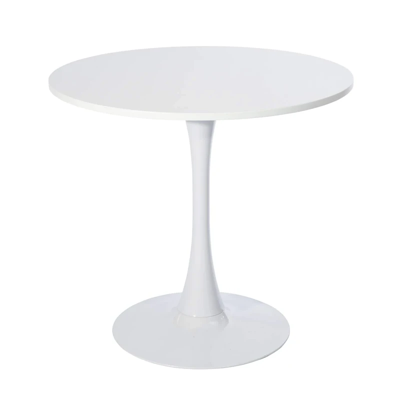 MEUBLE COSY Dining Table Round for Living Room, Kitchen, Office, 2-4 People, Scandinavian Style, White, 80x80x73cm