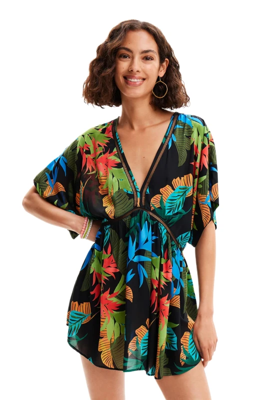 Desigual Women's Swim_top Tropical Party Bikini, Black, X-Small