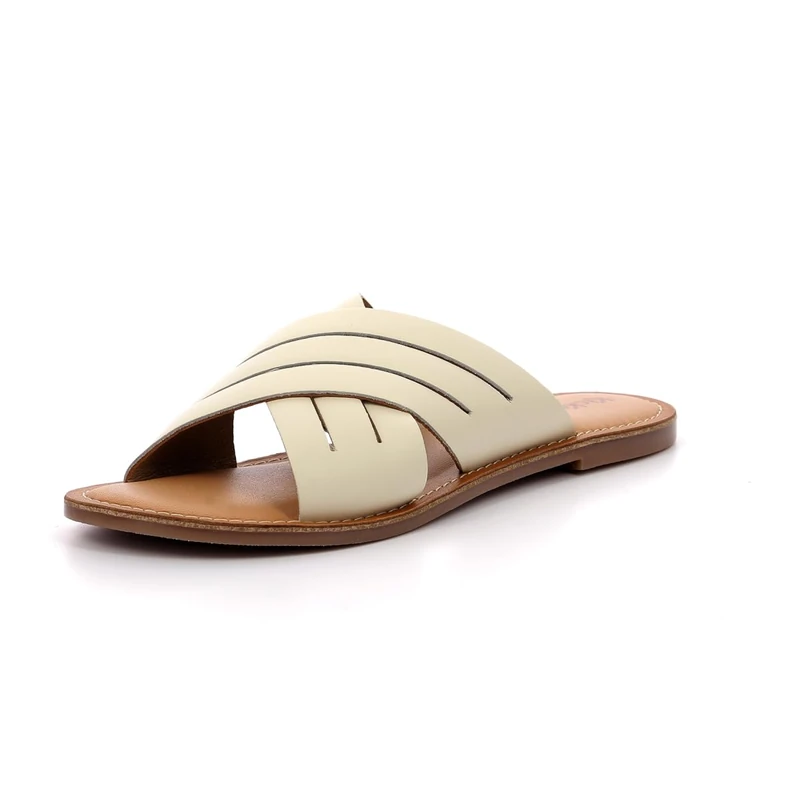 Kickers Women's Kick Day Flip-Flop, Light Beige, 3.5 UK
