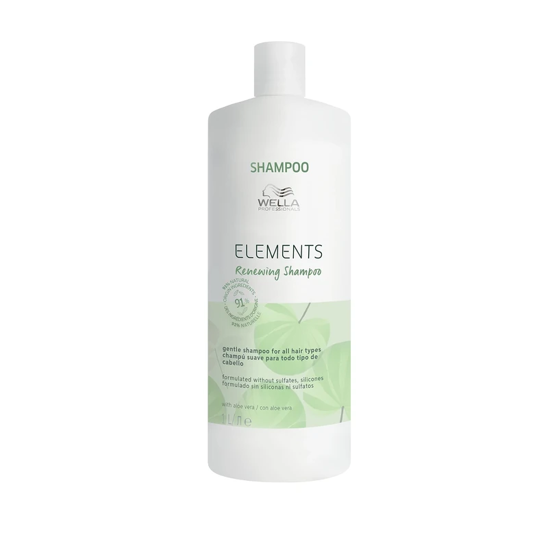 Wella Professionals Elements Renewing Shampoo - Gentle Care Shampoo For Smooth, Shiny Hair Without Silicones and Sulfates - With Aloe Vera 1l