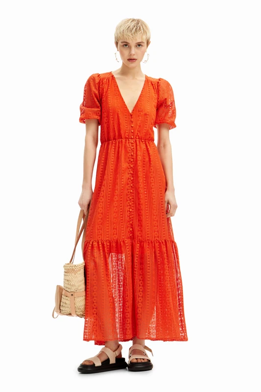 Desigual Women's Vest_Ottawa Dress, Orange, X-Small