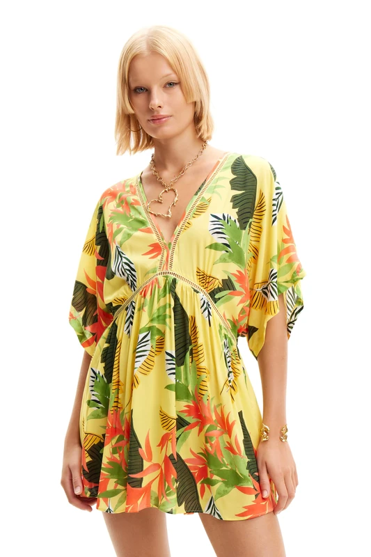 Desigual Women's Swim_top Tropical Bikini, Yellow, M