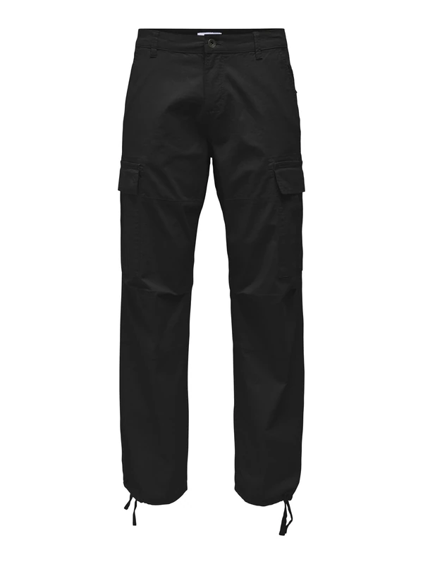 ONLY & SONS Men's Onsray Life 0020 Ribstop Cargo Noos Trousers, Black, 30 W/30 L
