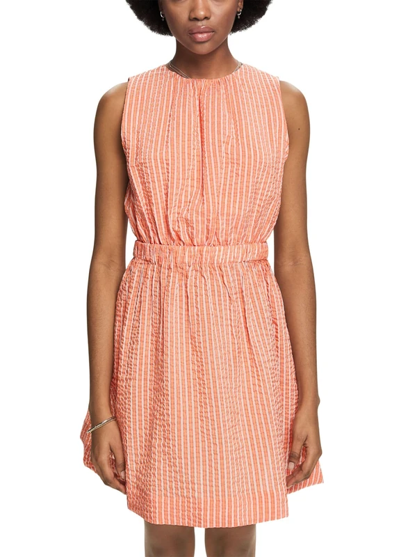 ESPRIT Women's 034ee1e352 Dress, 882/Bright Orange, 14