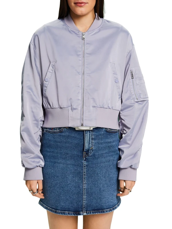 ESPRIT Women's 014ee1g343 Jacket, Light Blue Lavender (445), L