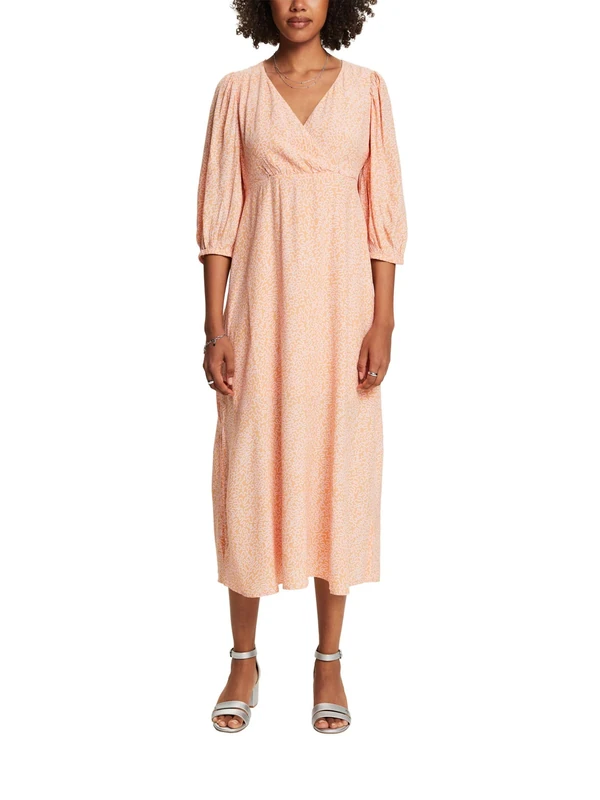 ESPRIT Women's 024ee1e331 Dress, 853/Pastel Orange 4, 16 - Image 1